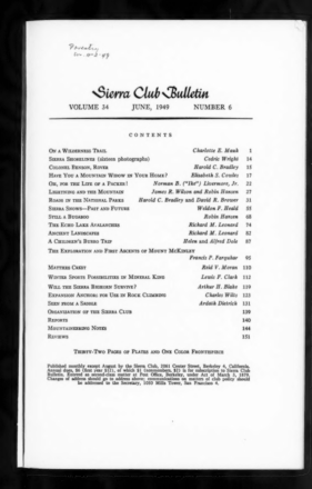 Sierra Club Bulletin 1949 Vol 34 No 6 June thumbnail